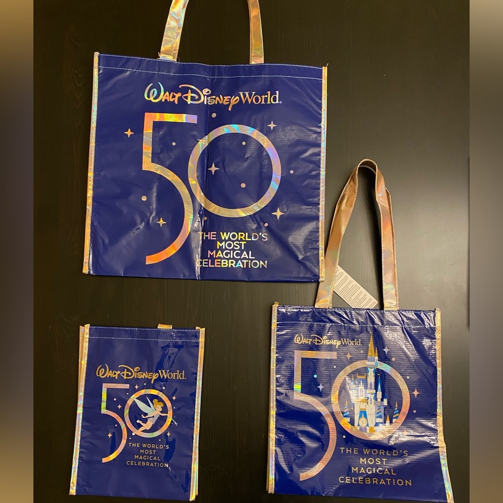 DISNEY WORLD 🌎 50th Anniversary reusable totes! NWT no longer sold!